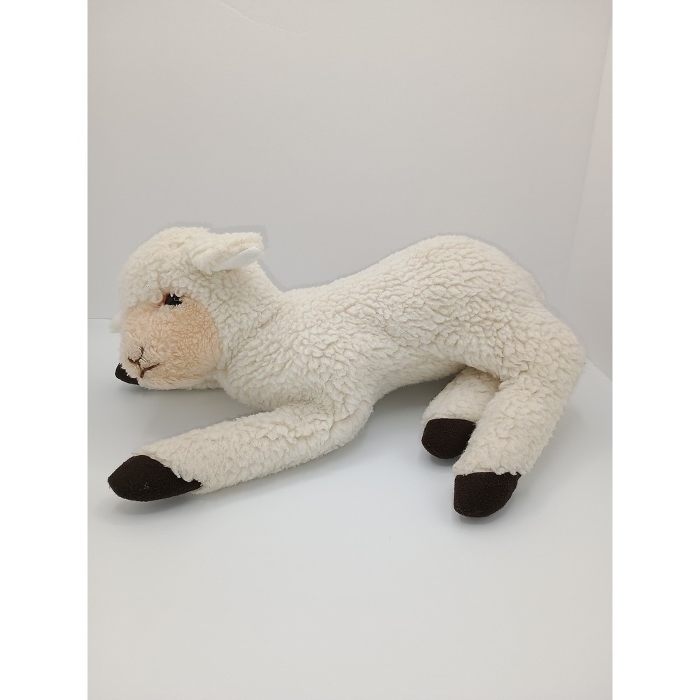 VINTAGE 14" 1987 Douglas Cuddle Toys Lying Down Wooly Plush LAMB Sheep 7